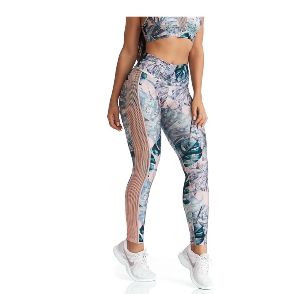 🔥Cajubrasil leggings & sports bra set sweet dream pink mesh gym activewear sexy